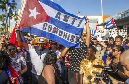 Protest in Cuba against Communist