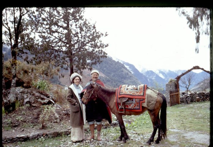 Foreign Tourist with villager and horse, Sikkim's tourism