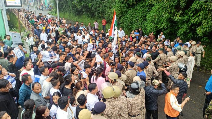 Protest In Namchi for Padam Gurung