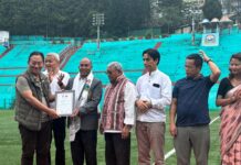 SKM Sports Wing presented the “Lifetime Sports Achievement Award to Dr. R.B. Biswakarma.